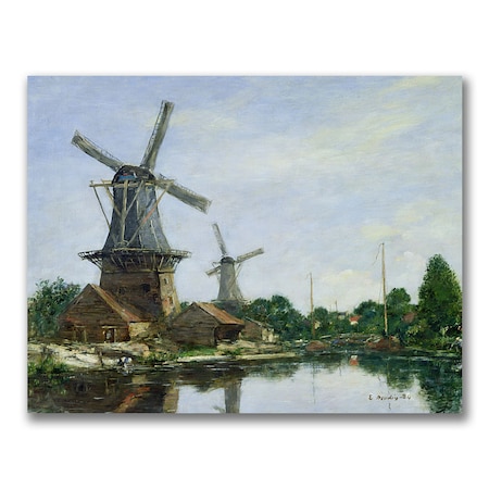 Eugene Boudin 'Dutch Windmills' Canvas Art,24x32